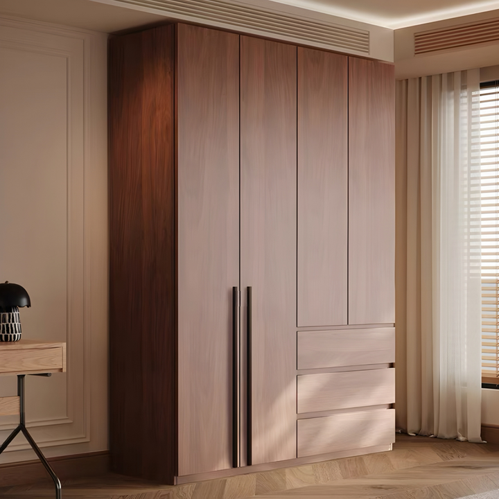 NACRE Modern Walnut Wardrobe - Urban Mood Singapore