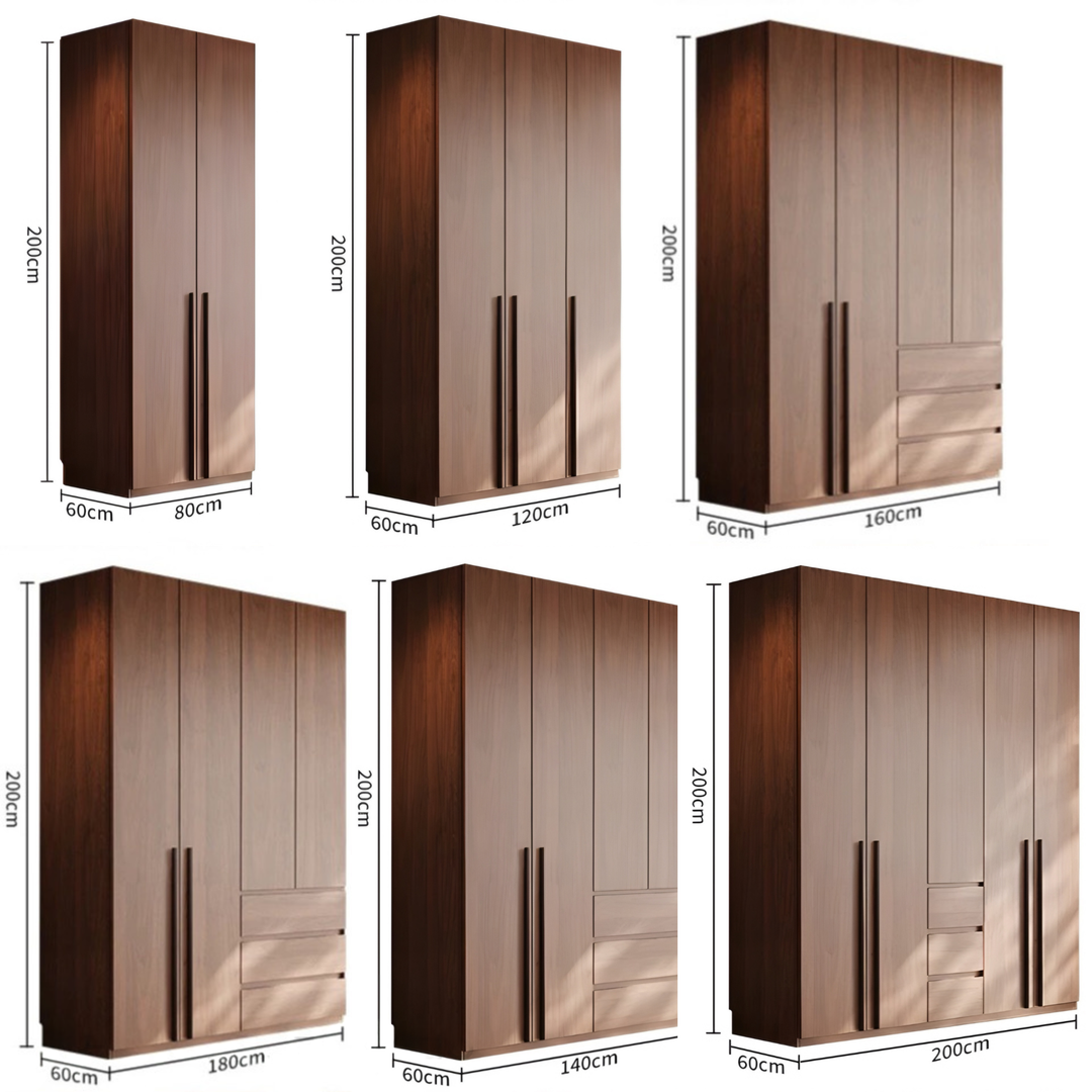 NACRE Modern Walnut Wardrobe - Urban Mood Singapore