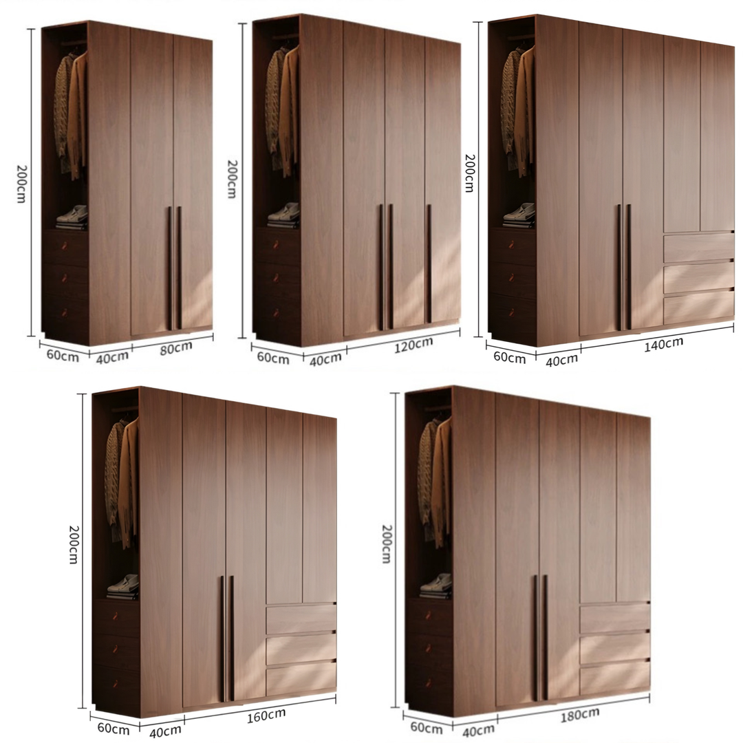 NACRE Modern Walnut Wardrobe - Urban Mood Singapore