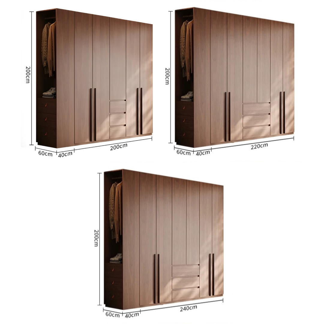 NACRE Modern Walnut Wardrobe - Urban Mood Singapore