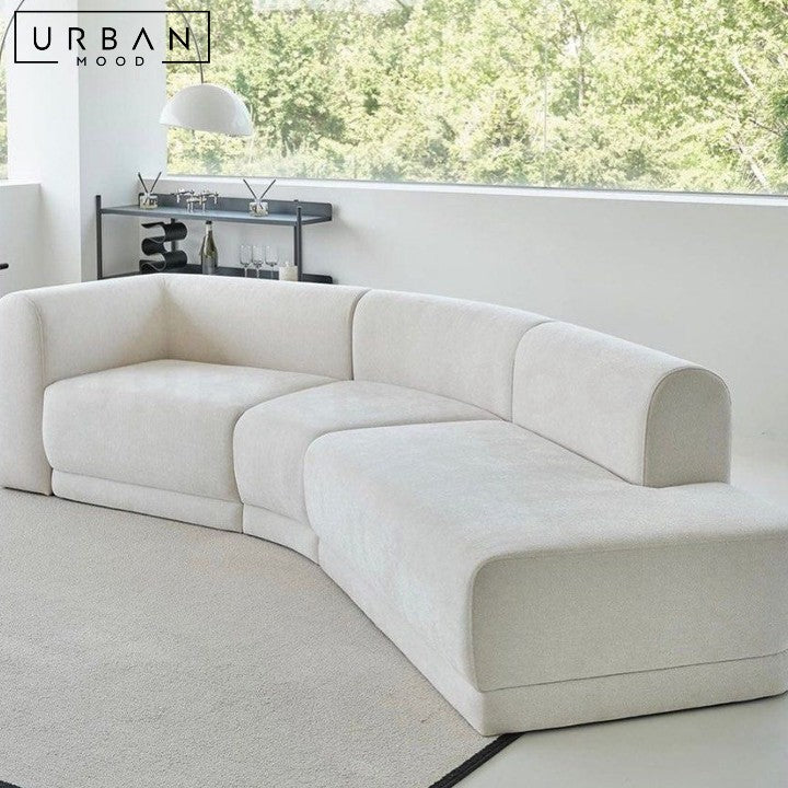 NANE Modern Curved Fabric Sofa (Scratch resistant)