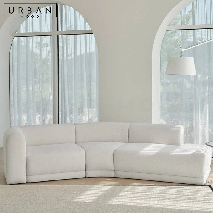 NANE Modern Curved Fabric Sofa (Scratch resistant)