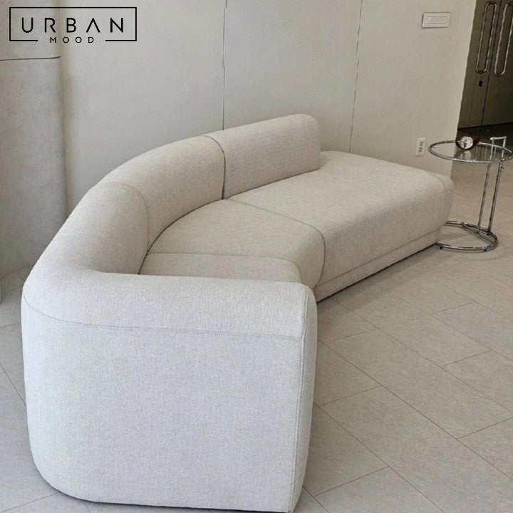 NANE Modern Curved Fabric Sofa (Scratch resistant)