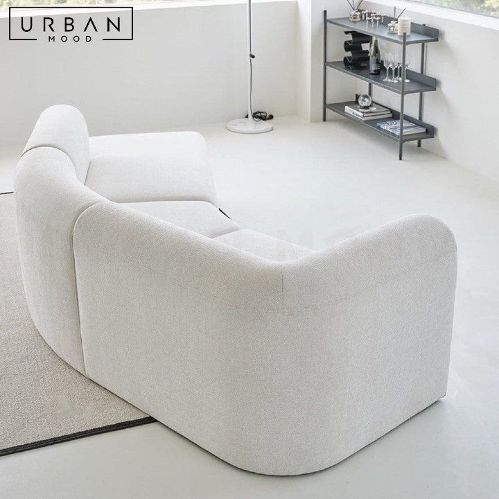 NANE Modern Curved Fabric Sofa (Scratch resistant)