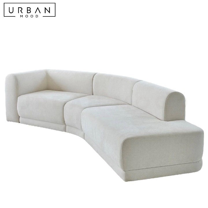 NANE Modern Curved Fabric Sofa (Scratch resistant)