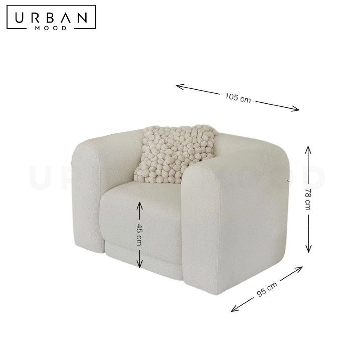 NANE Modern Curved Fabric Sofa (Scratch resistant)