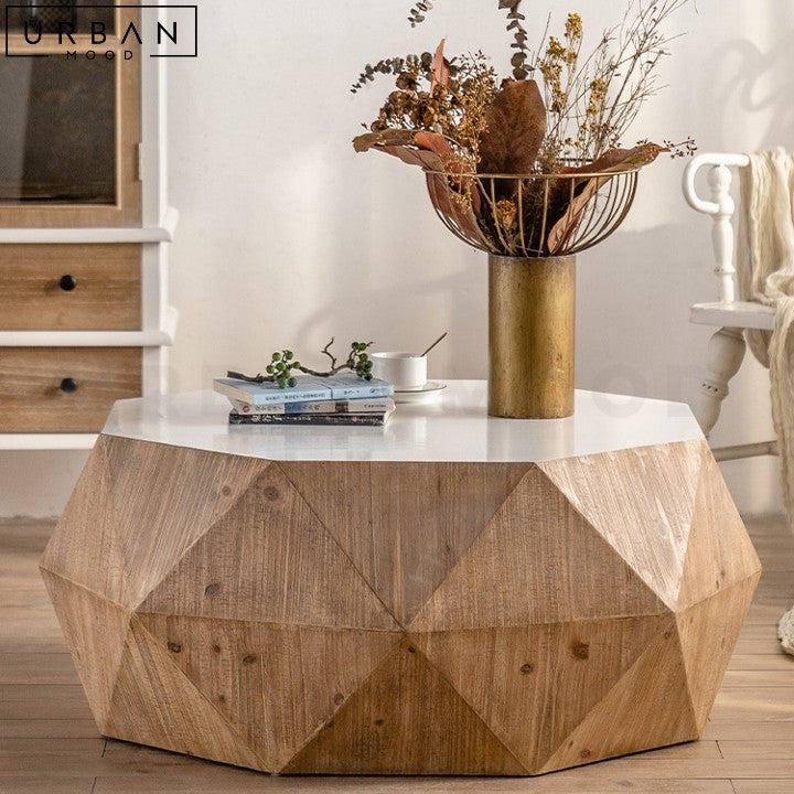 NAOMI Rustic Solid Wood Coffee Table