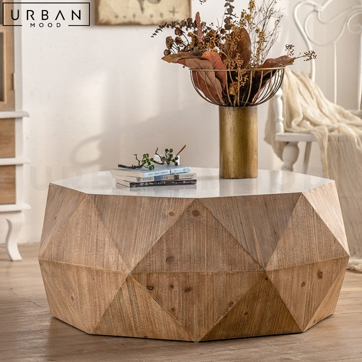 NAOMI Rustic Solid Wood Coffee Table