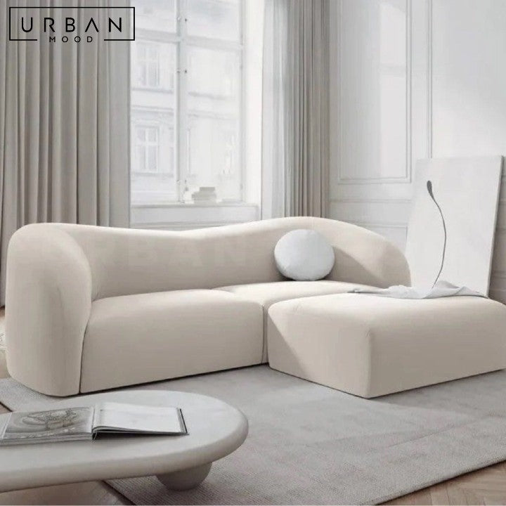 NARANJO Modern Curved Fabric Sofa (Scratch-Resistant)