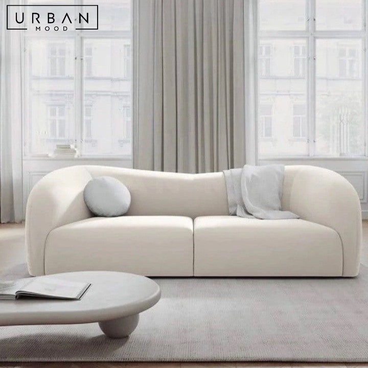 NARANJO Modern Curved Fabric Sofa (Scratch-Resistant)