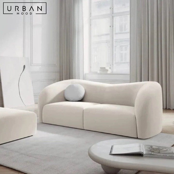 NARANJO Modern Curved Fabric Sofa (Scratch-Resistant)