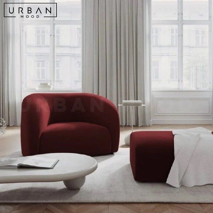 NARANJO Modern Curved Fabric Sofa (Scratch-Resistant)