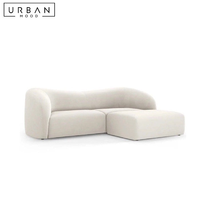 NARANJO Modern Curved Fabric Sofa (Scratch-Resistant)