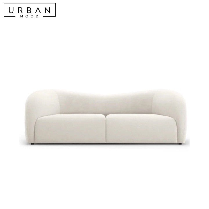 NARANJO Modern Curved Fabric Sofa (Scratch-Resistant)