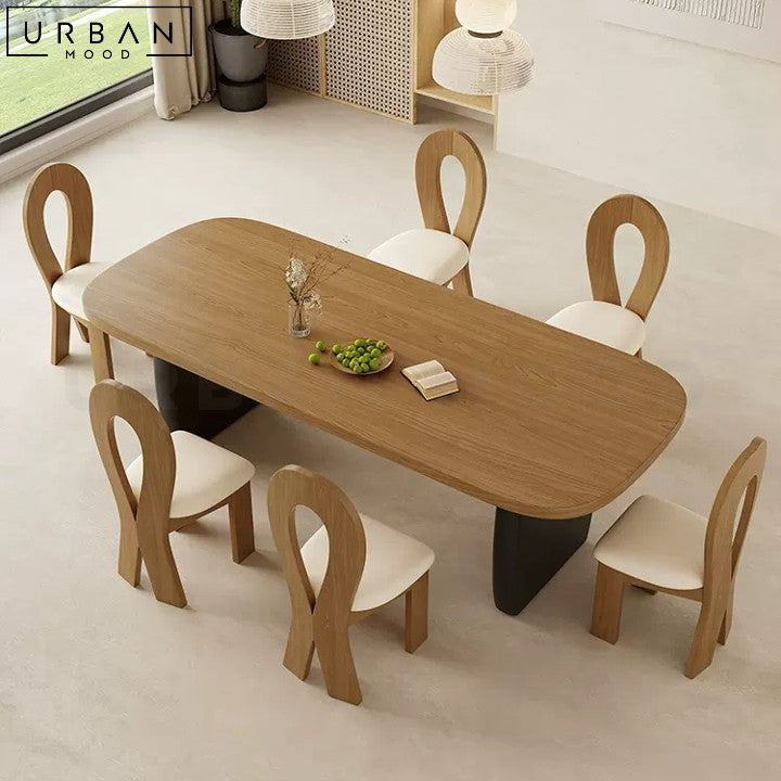 OURA Japandi Solid Wood Dining Table