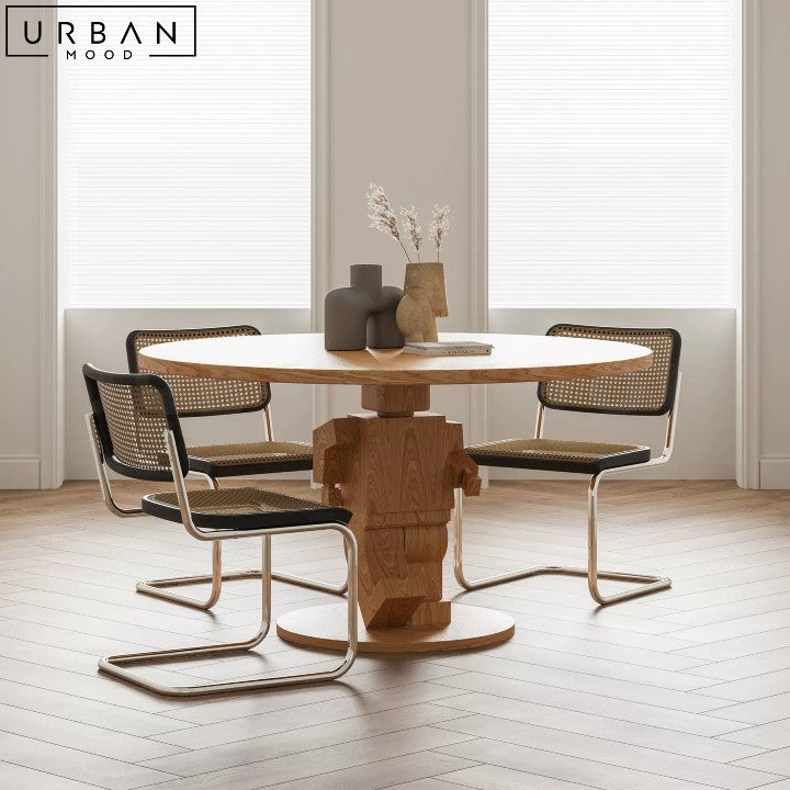 NATASHA Modern Solid Wood Round Dining Table