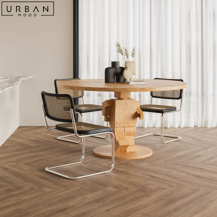 NATASHA Modern Solid Wood Round Dining Table