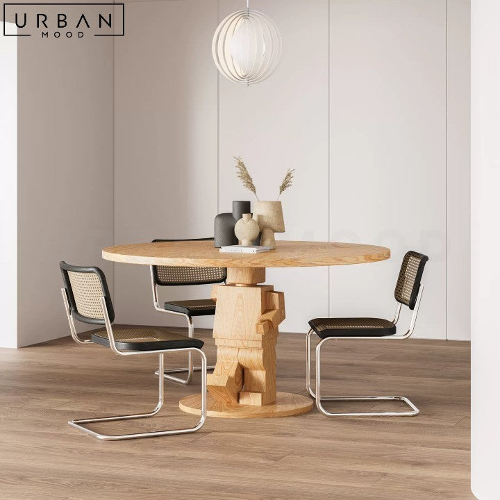 NATASHA Modern Solid Wood Round Dining Table