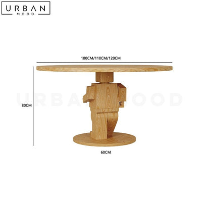 NATASHA Modern Solid Wood Round Dining Table