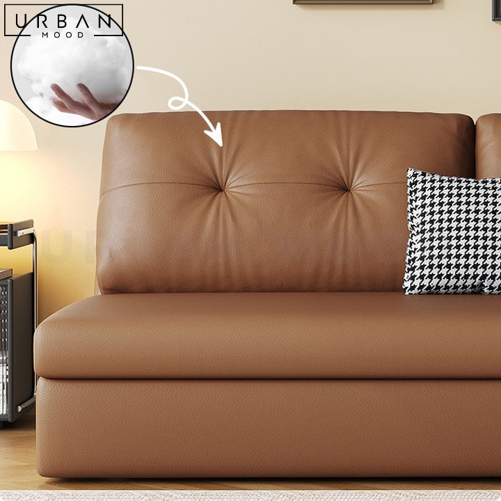 NEDEL Modern Leather Sofa Bed