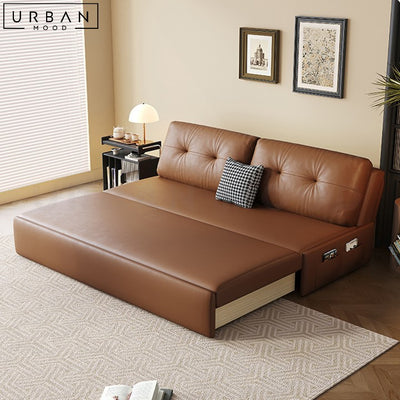 NEDEL Modern Leather Sofa Bed