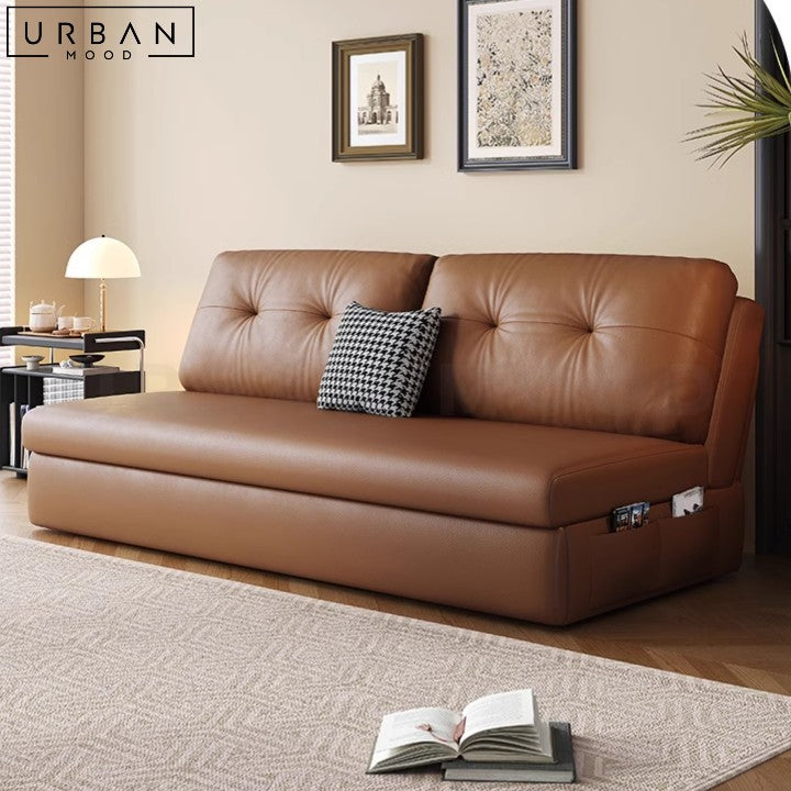 NEDEL Modern Leather Sofa Bed