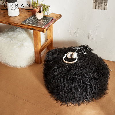 NEK Modern Faux Fur Pouf