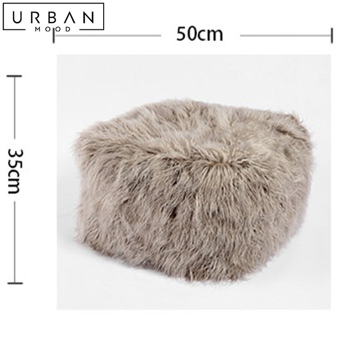 NEK Modern Faux Fur Pouf