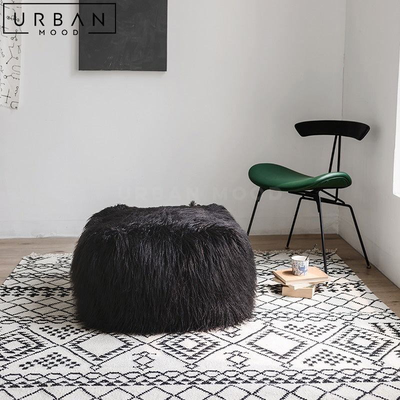 NEK Modern Faux Fur Pouf