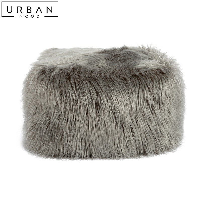 NEK Modern Faux Fur Pouf