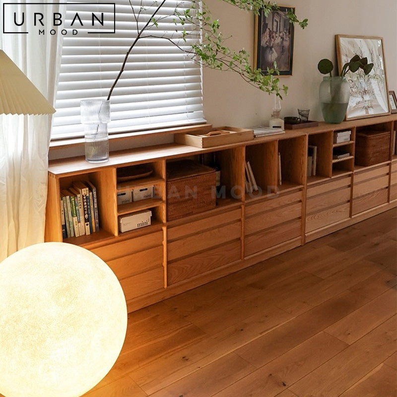 NELLIE Japandi Solid Wood Display Shelf – Urban Mood