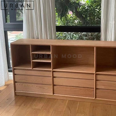 NELLIE Japandi Solid Wood Display Shelf