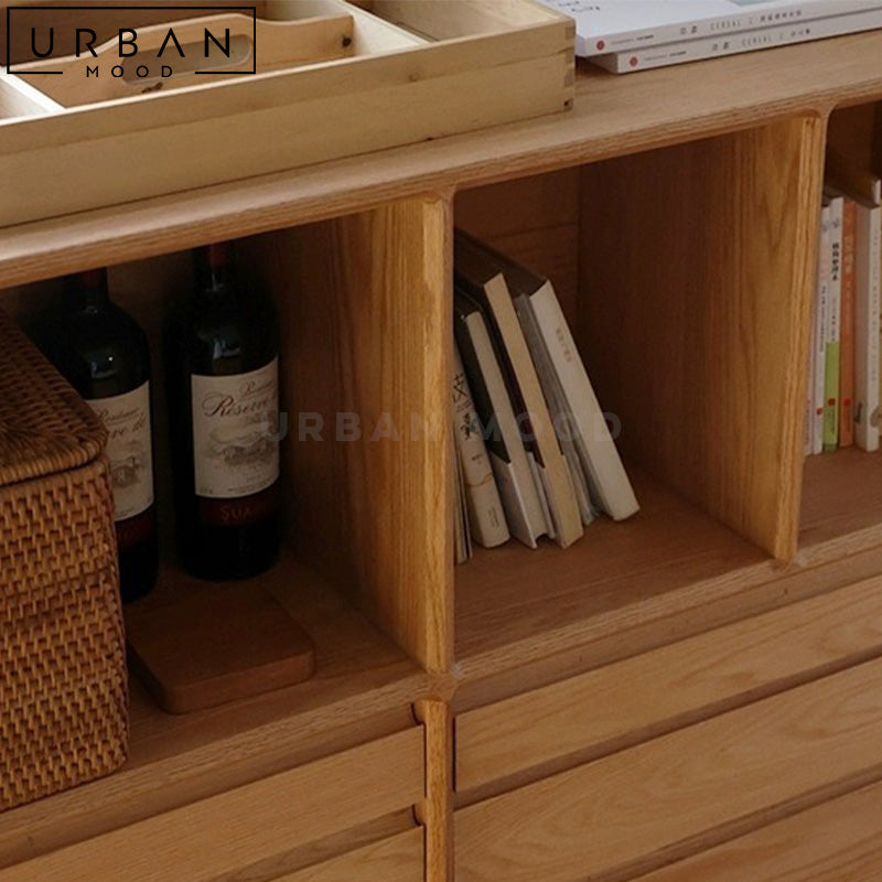 NELLIE Japandi Solid Wood Display Shelf