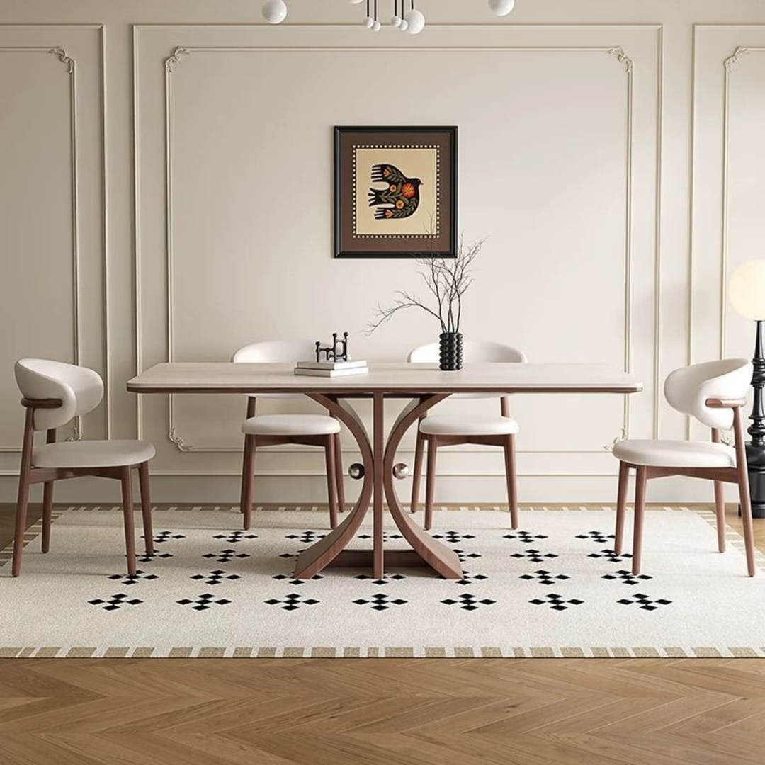 NEXI Modern Travertine Dining Table - Urban Mood Singapore