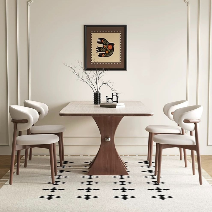 NEXI Modern Travertine Dining Table - Urban Mood Singapore
