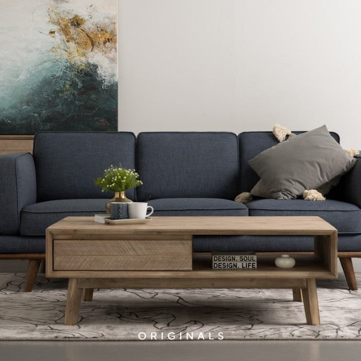 NINNA Farmhouse Solid Wood Coffee Table