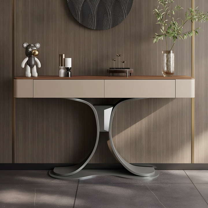 NICHE Modern Saddle Leather Console Table - Urban Mood Singapore