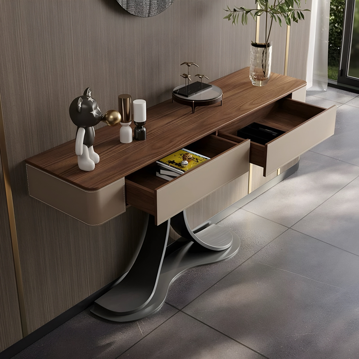 NICHE Modern Saddle Leather Console Table - Urban Mood Singapore