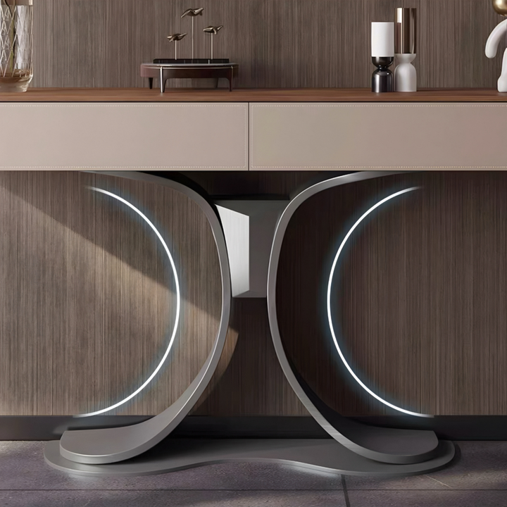 NICHE Modern Saddle Leather Console Table - Urban Mood Singapore