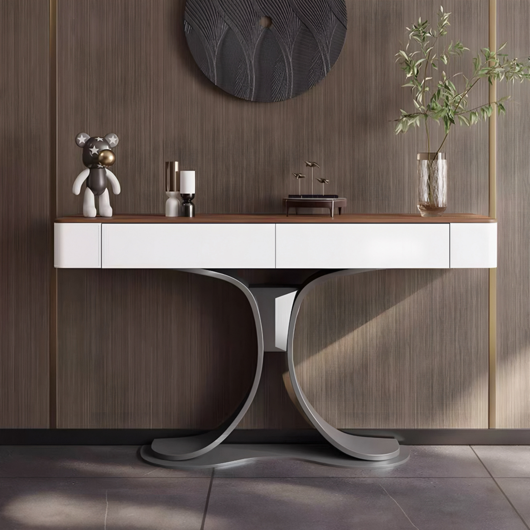 NICHE Modern Saddle Leather Console Table - Urban Mood Singapore