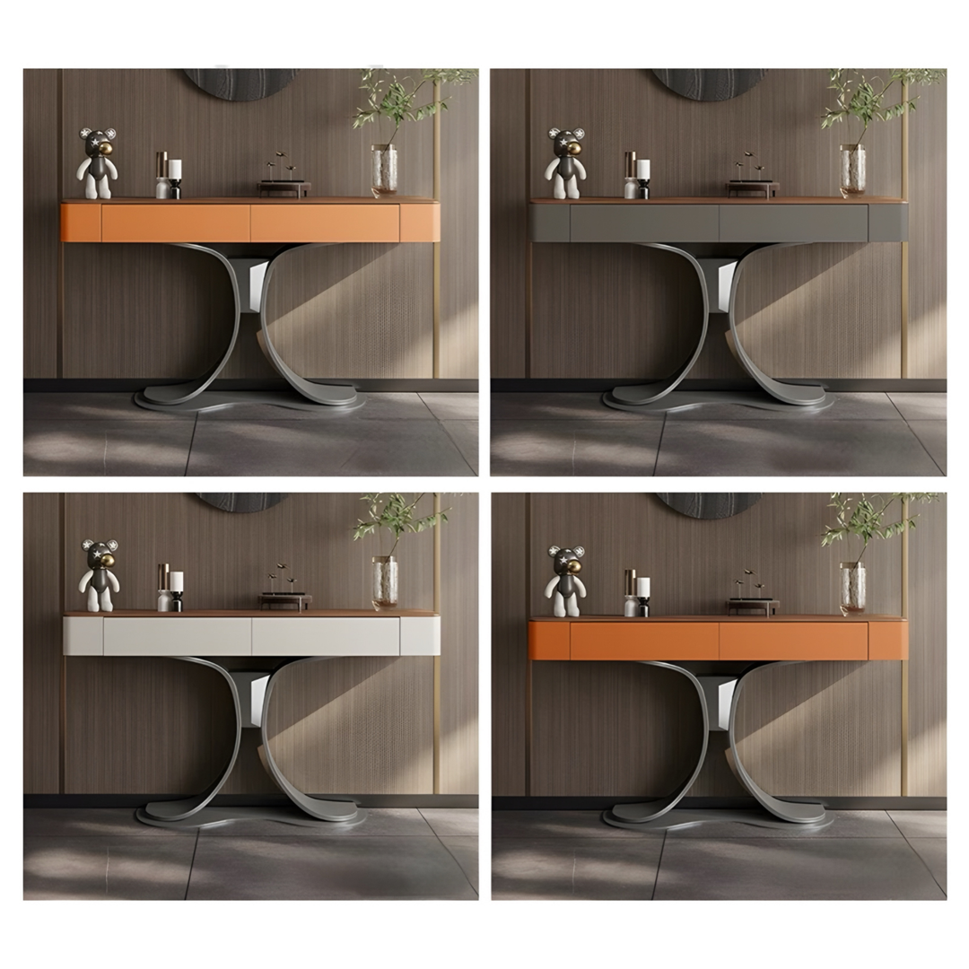 NICHE Modern Saddle Leather Console Table - Urban Mood Singapore