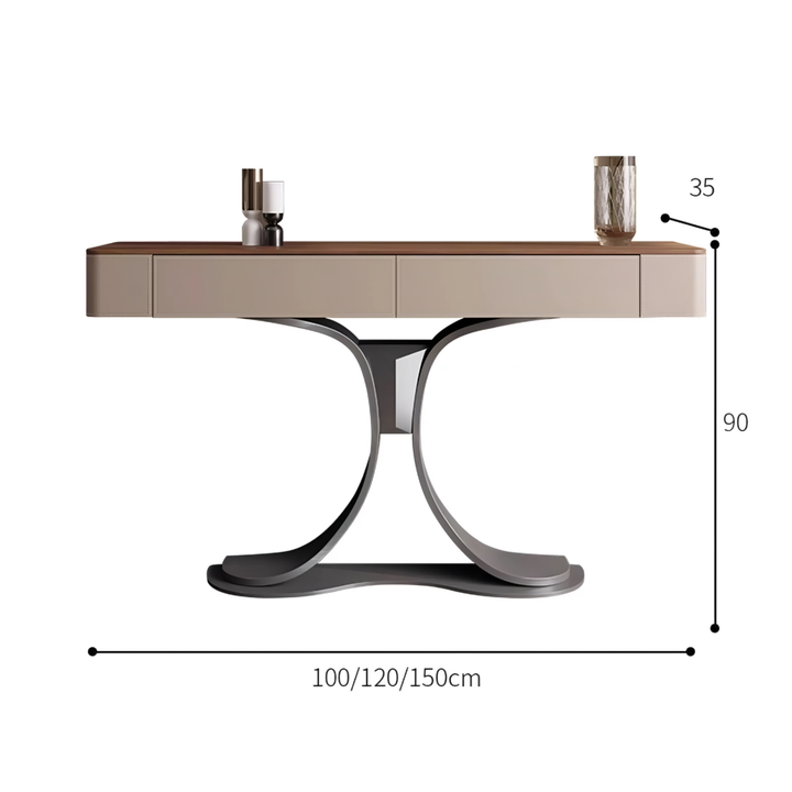 NICHE Modern Saddle Leather Console Table - Urban Mood Singapore