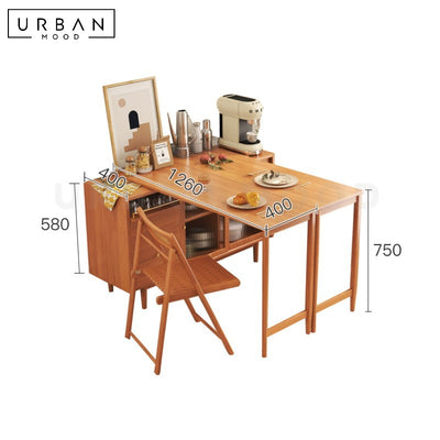 NISE Japandi Solid Wood Dining Table Cabinet