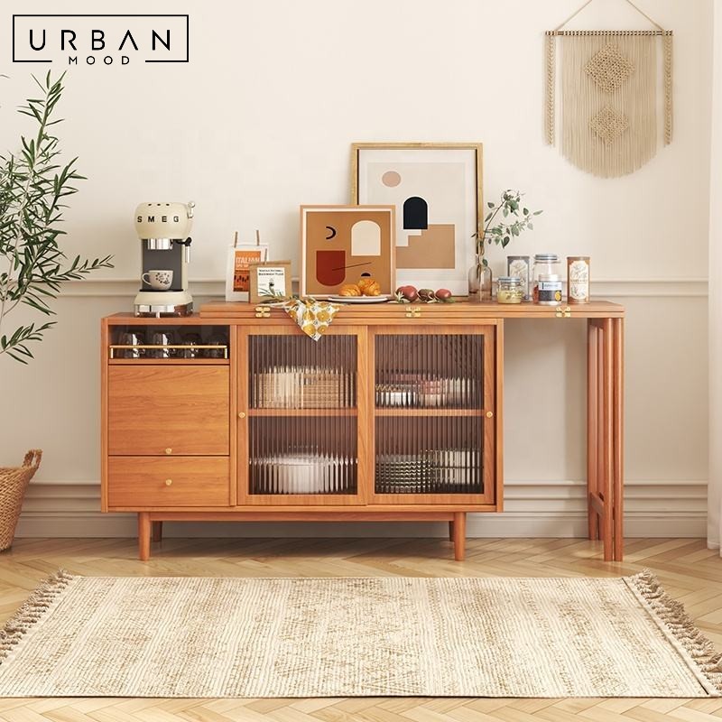 テーブル・チェア・ハンモック ON-U LIFE SIDEBOARD STYLE MY OWN TABLE NISE Japandi Solid Wood Dining Table Cabinet – Urban Mood