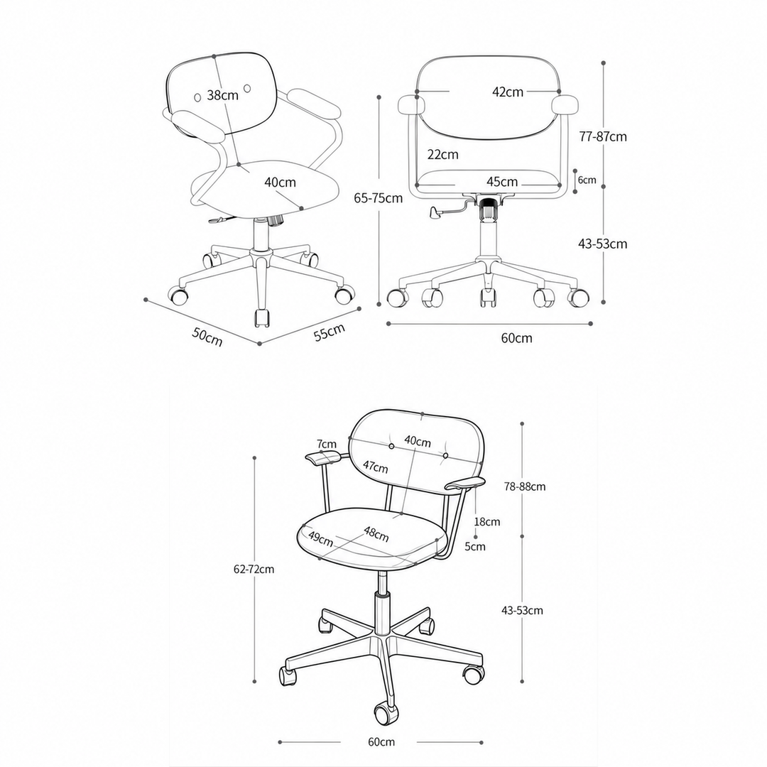 NIVEL Modern Fabric Swivel Study Chair - Urban Mood Singapore