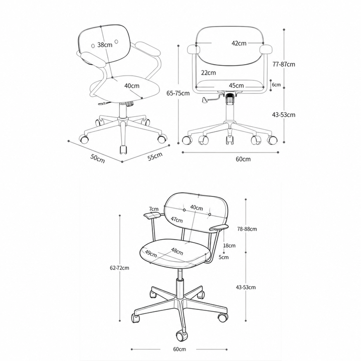 NIVEL Modern Fabric Swivel Study Chair - Urban Mood Singapore