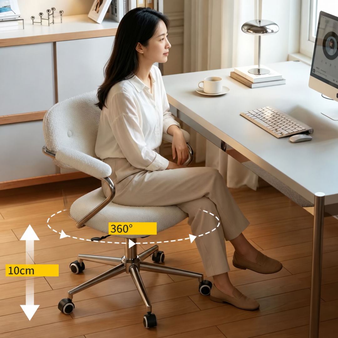 NIVEL Modern Fabric Swivel Study Chair - Urban Mood Singapore