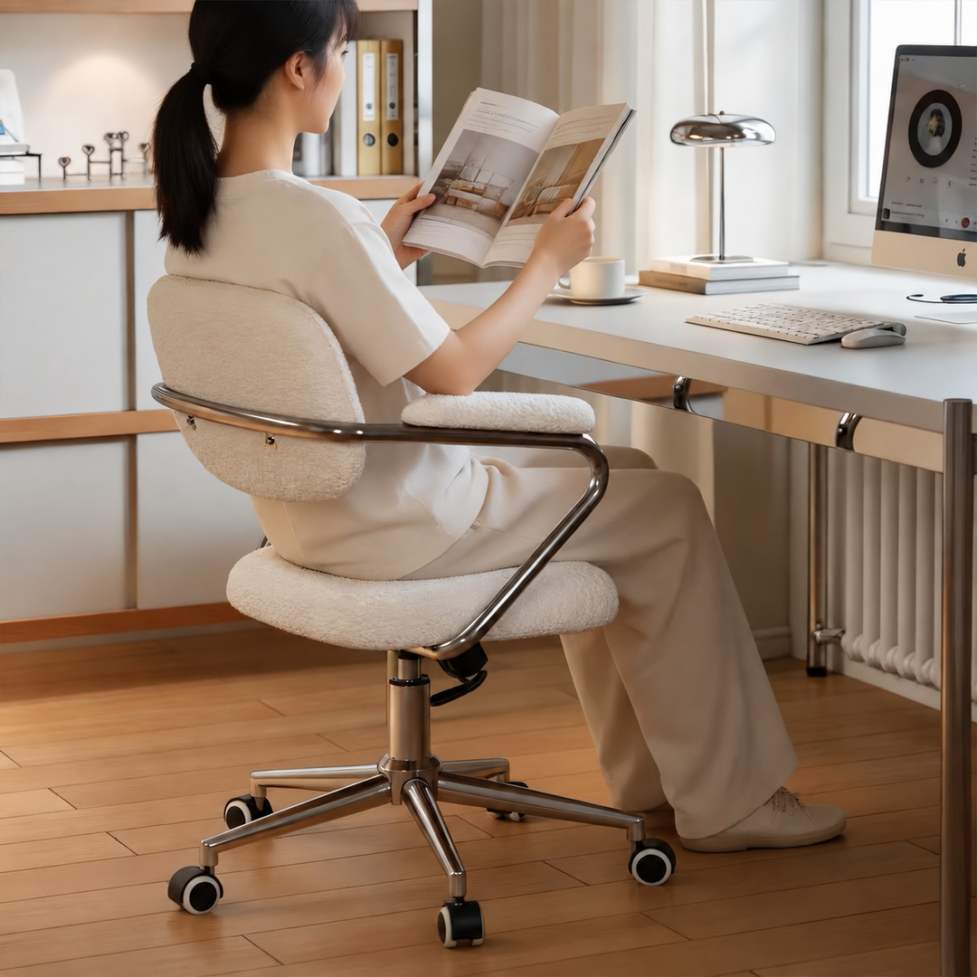 NIVEL Modern Fabric Swivel Study Chair - Urban Mood Singapore