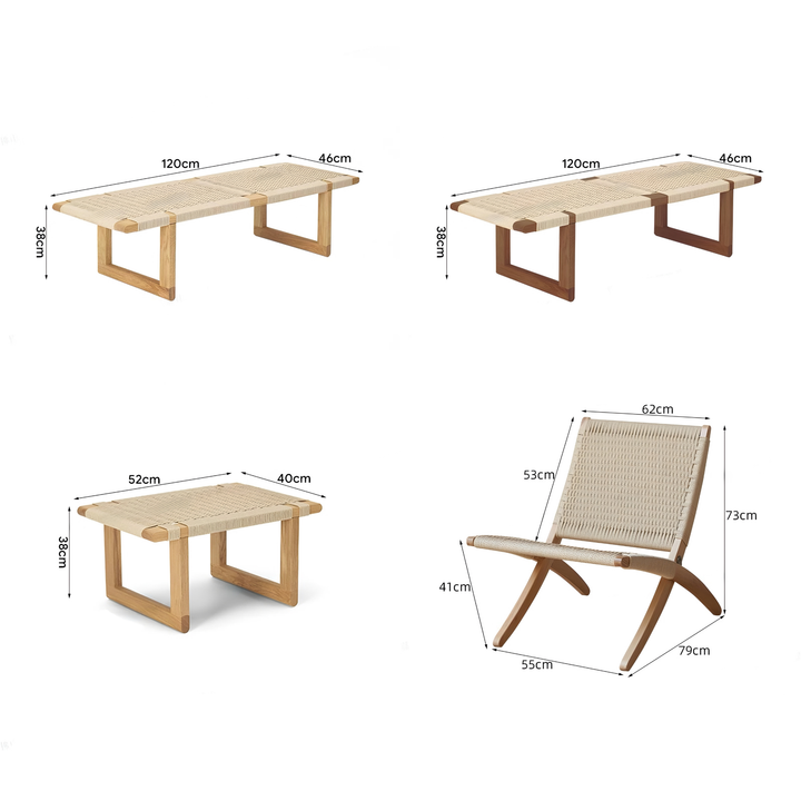 NIVELLE Rustic Solid Wood Bench - Urban Mood Singapore