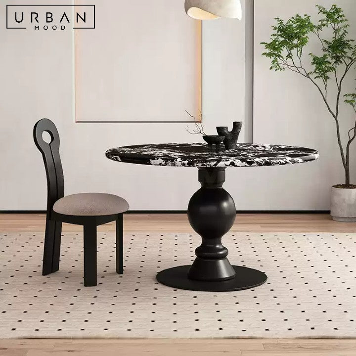 NIVES Mid Century Round Marble Dining Table